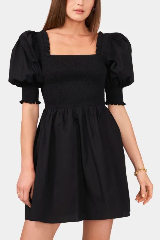 Puff Short Sleeve Smocked Mini Dress sold by Lord & Taylor