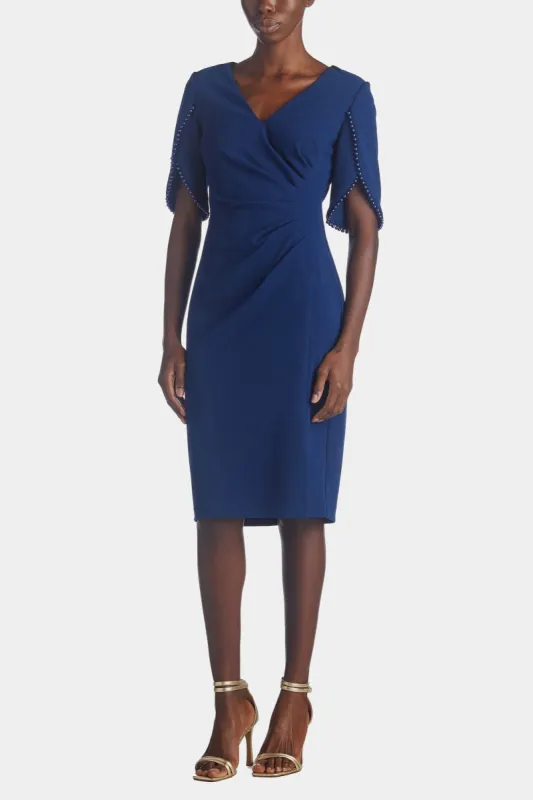 Knit Crepe Pearl Trim Dress sold by Lord & Taylor