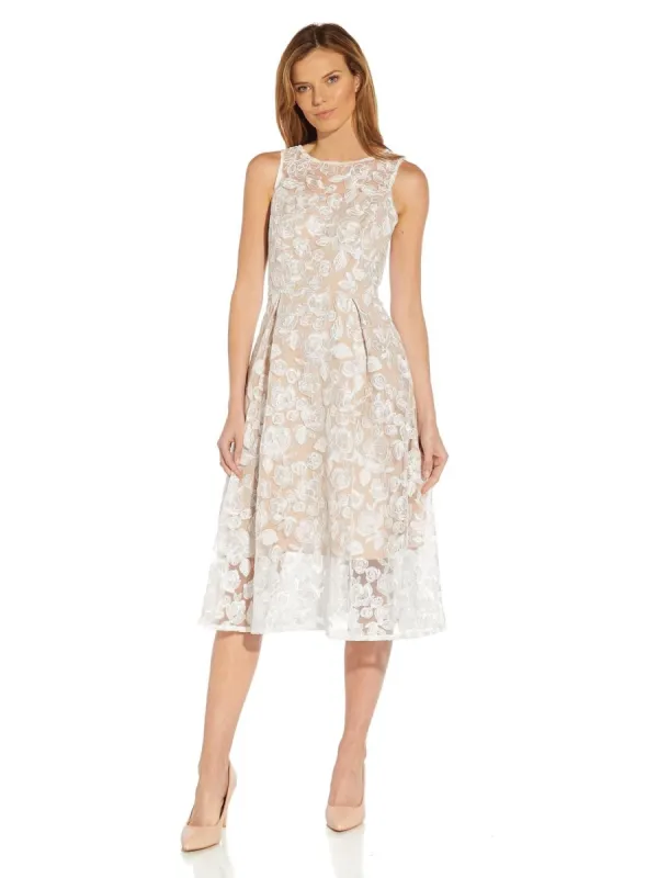 Embroidered Tea Length Dress sold by Lord & Taylor