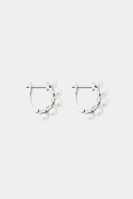 Sterling Silver Pearl Huggie Earrings sold by Lord & Taylor