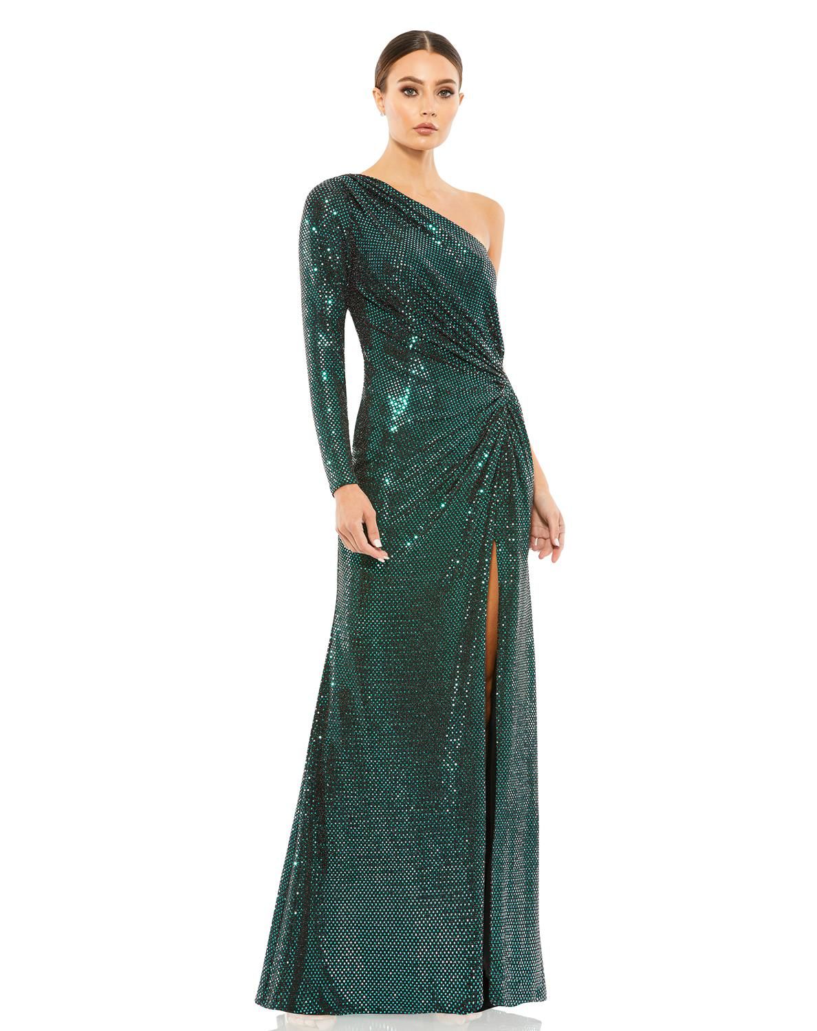Sequined One Sleeve Draped Gown sold by Lord & Taylor product image thumbnail 5