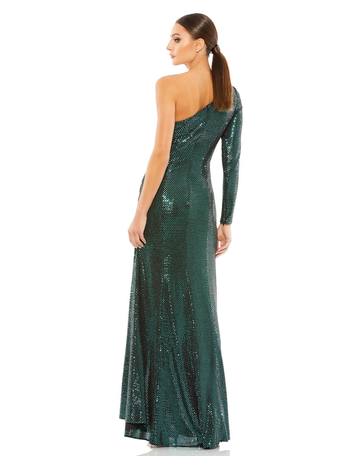 Sequined One Sleeve Draped Gown sold by Lord & Taylor product image thumbnail 3