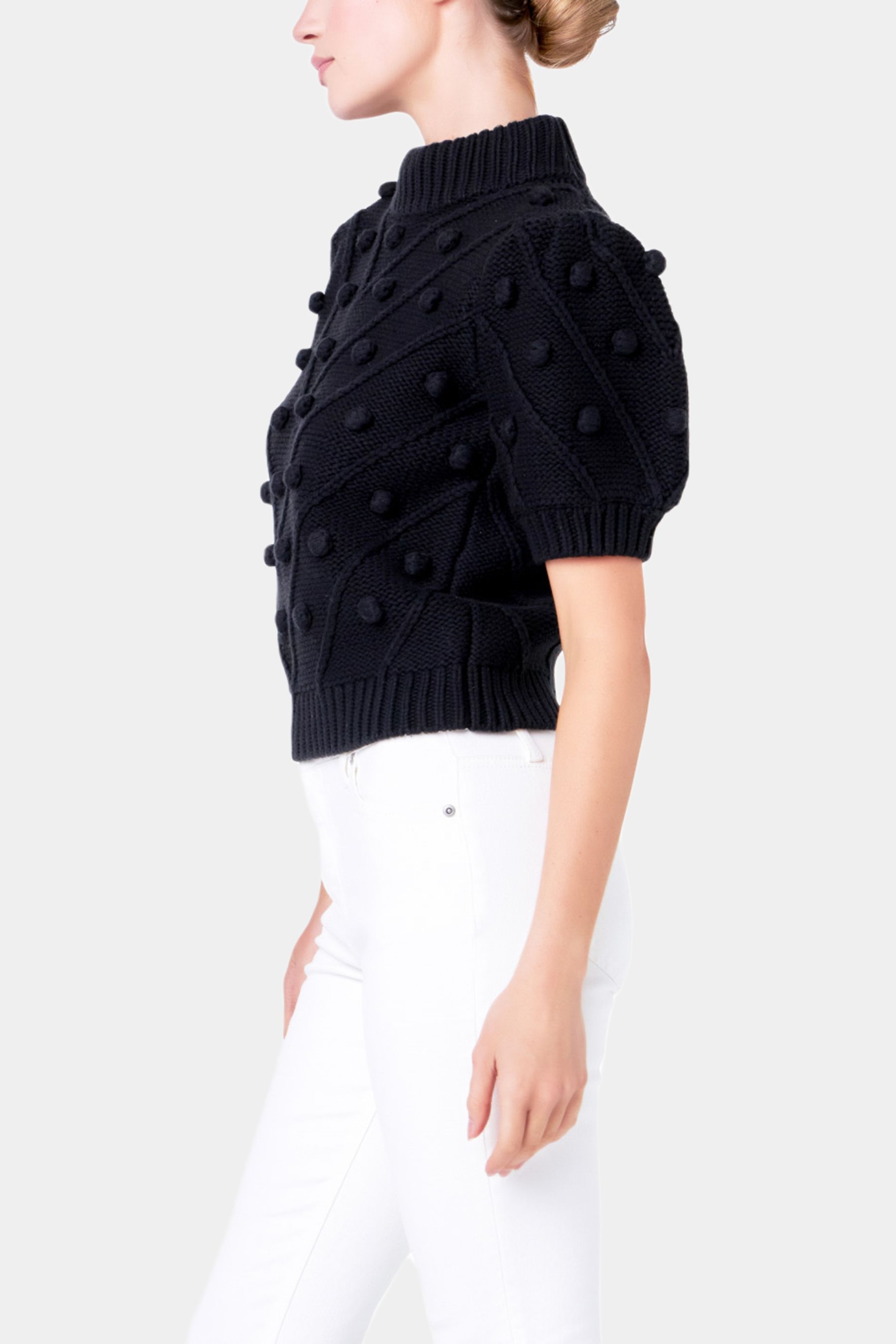 Puff Sleeve Pom Pom Sweater sold by Lord & Taylor