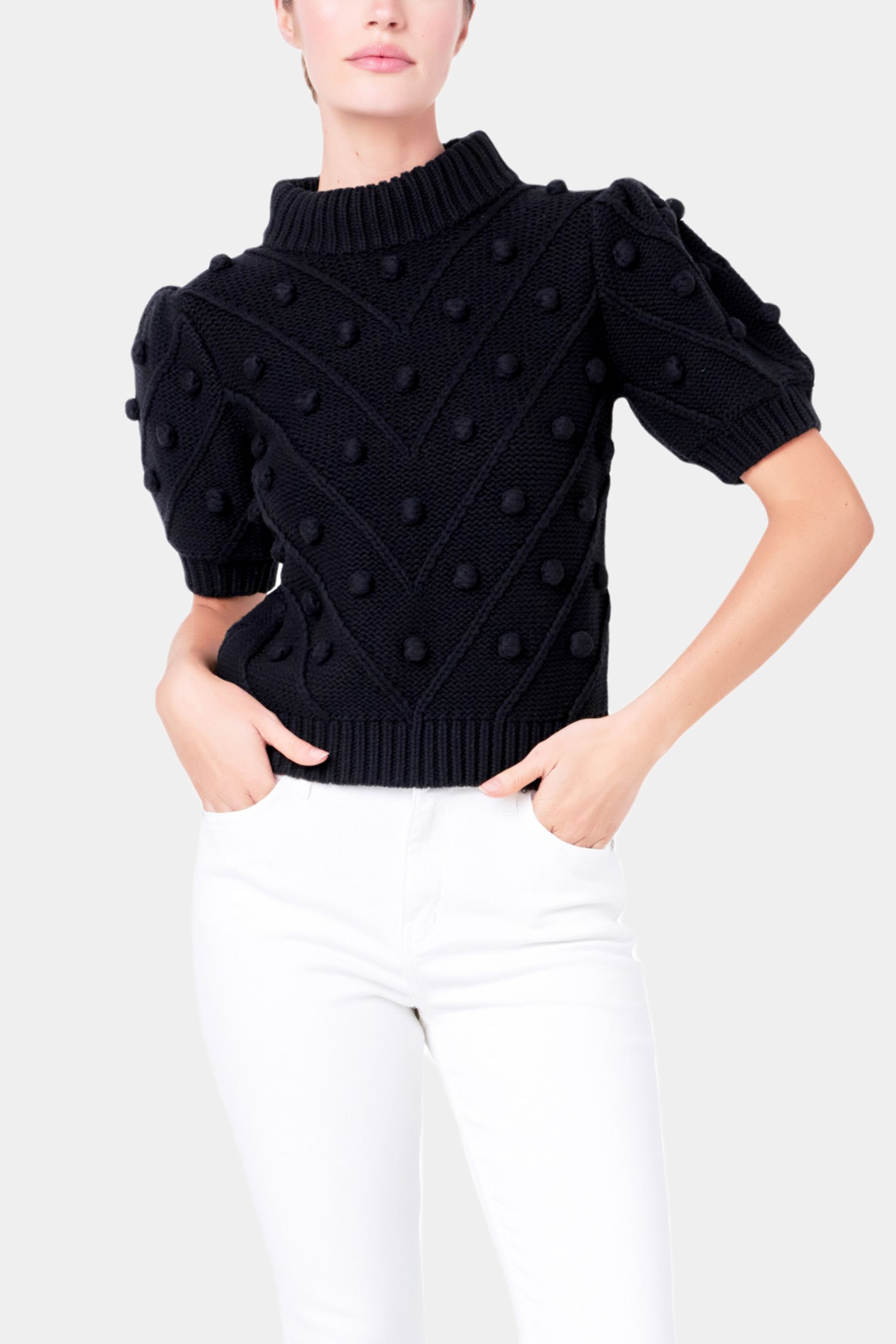 Puff Sleeve Pom Pom Sweater sold by Lord & Taylor product image thumbnail 2