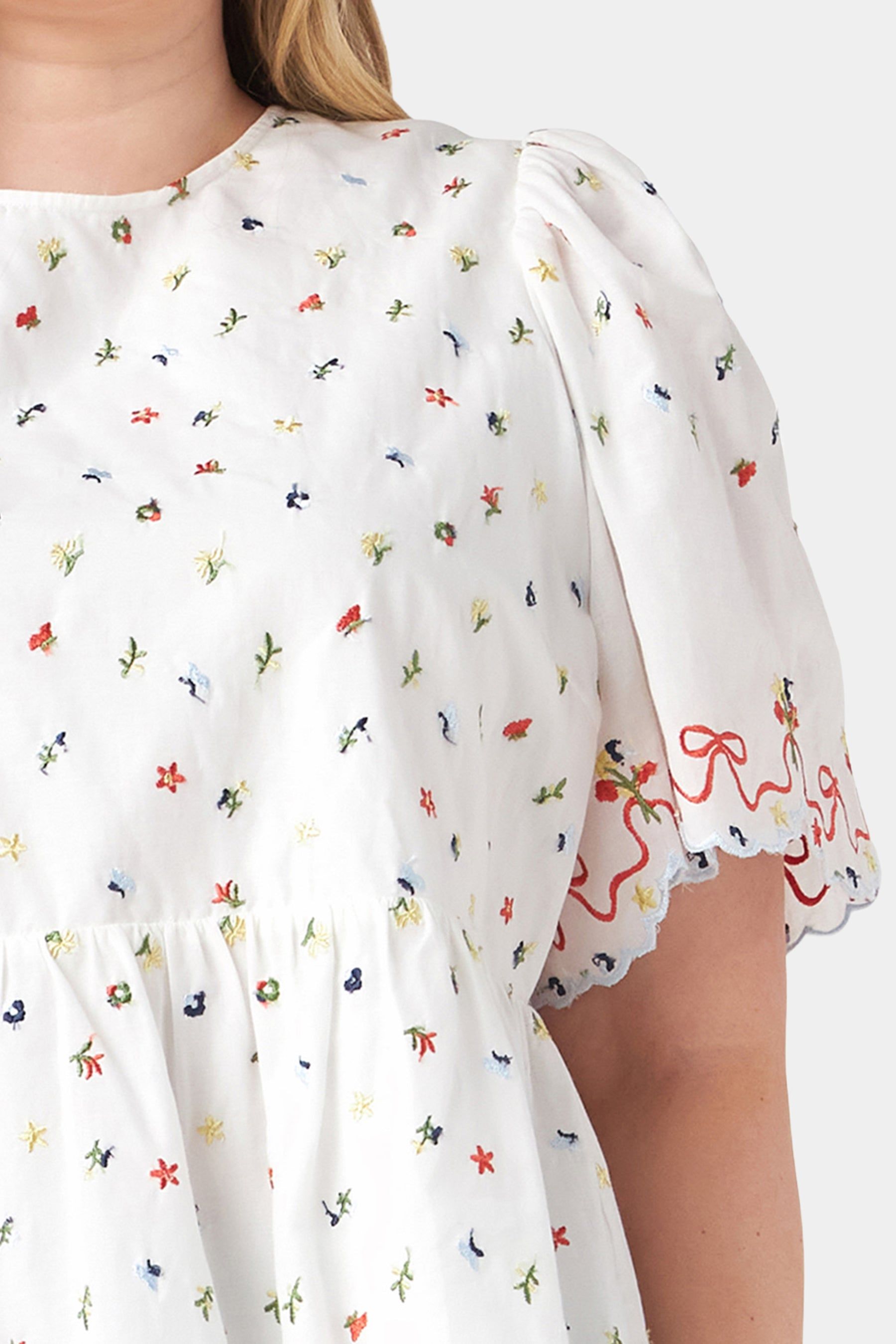 Floral Embroidery Scalloped Top sold by Lord & Taylor product image thumbnail 4