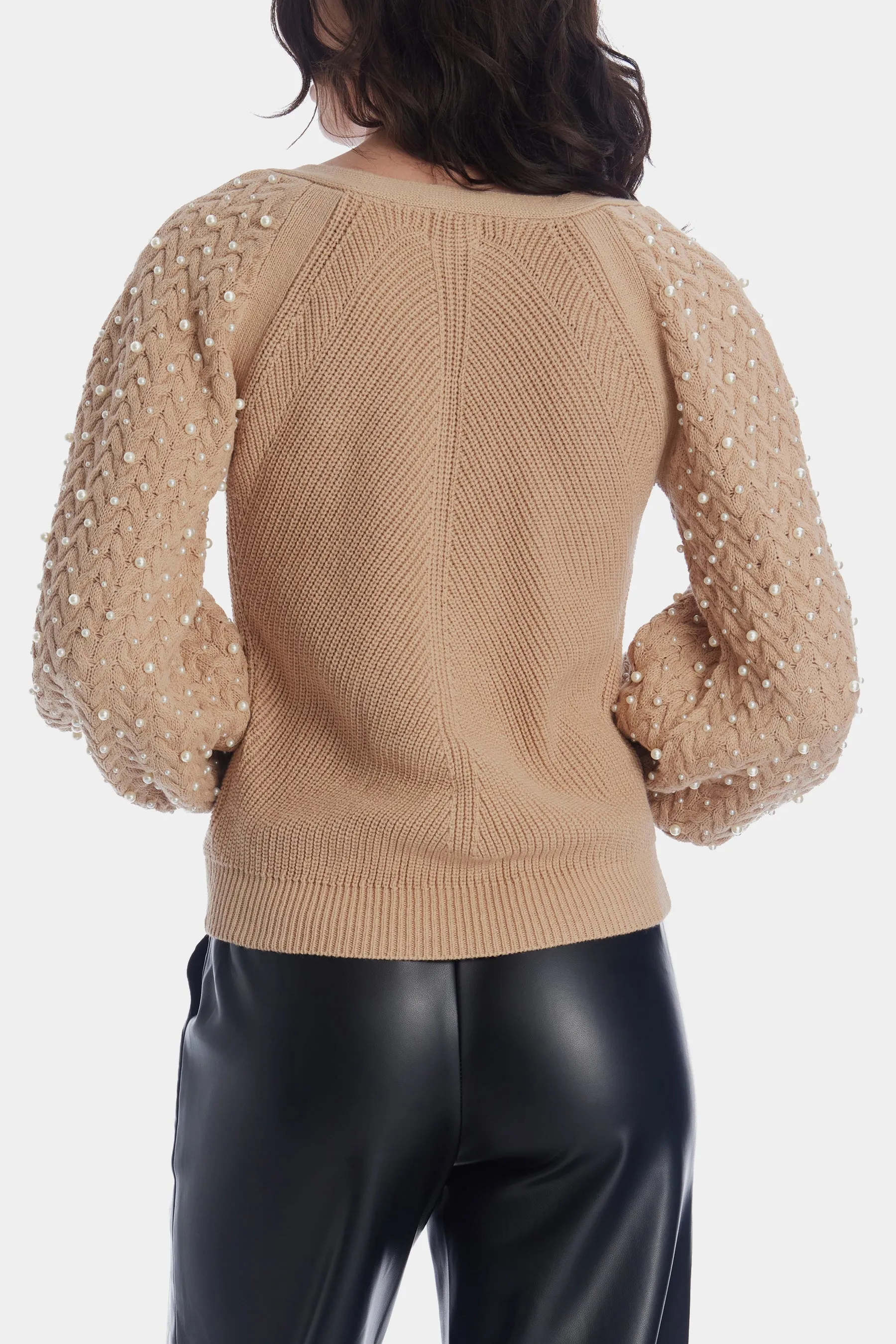 Pearl Chevron Detail Cardigan sold by Lord & Taylor product image thumbnail 2