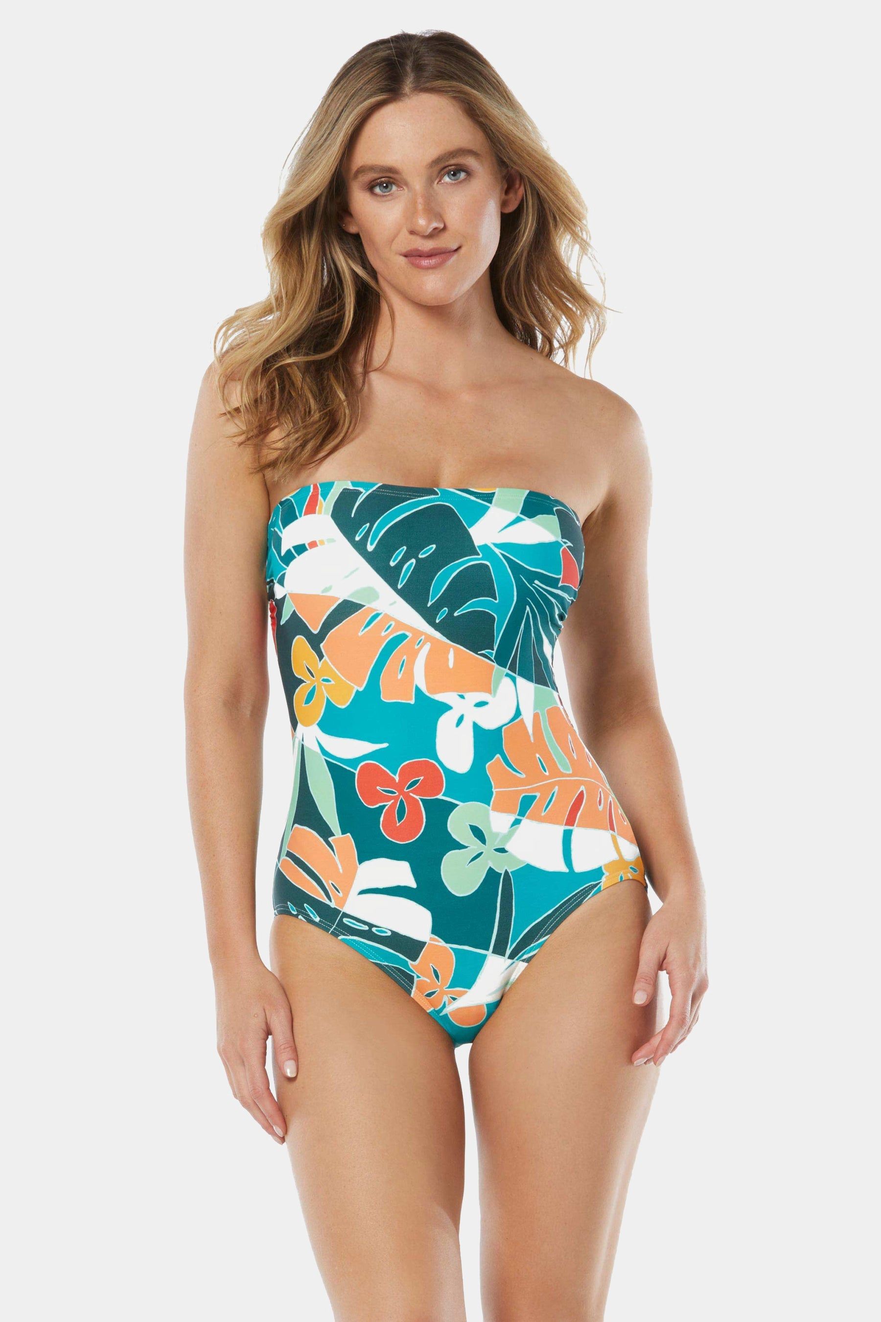 Floral Print Bandeau One Piece Swimsuit sold by Lord & Taylor