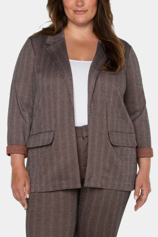 Jacquard Stripe Knit Boyfriend Blazer sold by Lord & Taylor