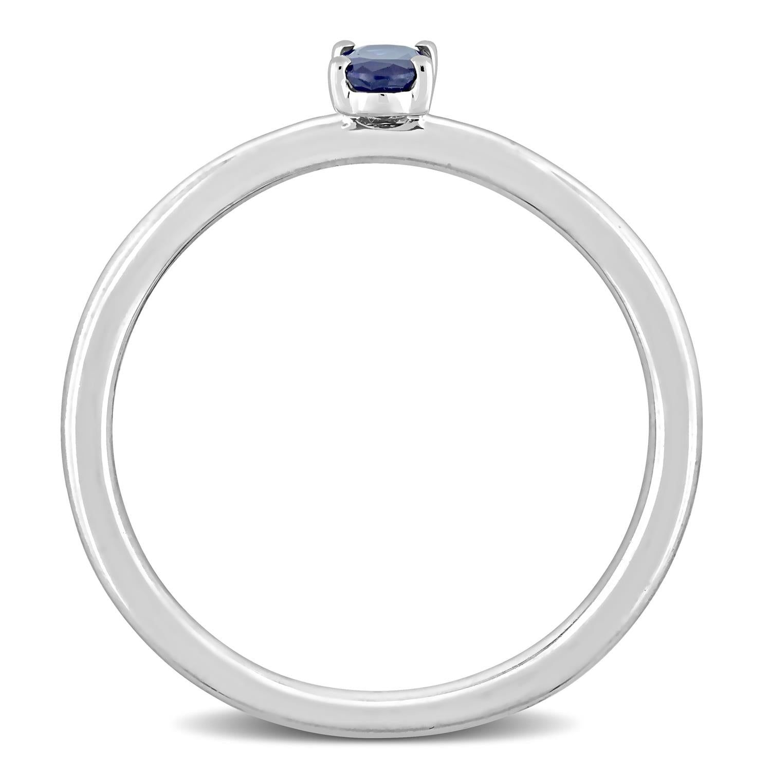 10k White Gold Blue Sapphire Stackable Ring sold by Lord & Taylor product image thumbnail 3