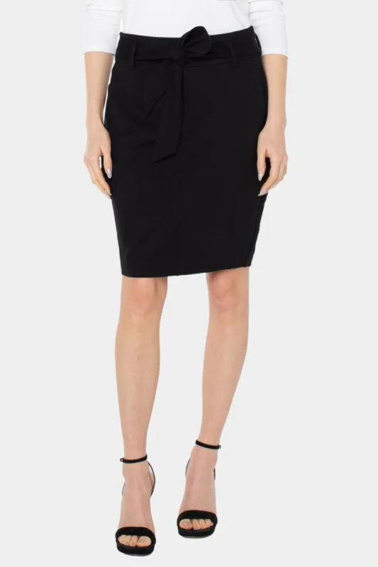 Belted Super Stretch Ponte Skirt sold by Lord & Taylor