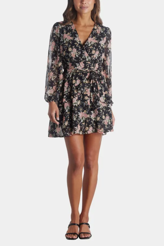 Blush Pink Floral Long Sleeve Skater Dress sold by Lord & Taylor