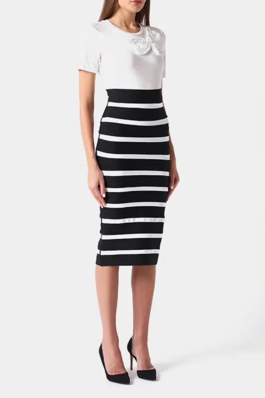 Contrast Striped Bandage Skirt sold by Lord & Taylor
