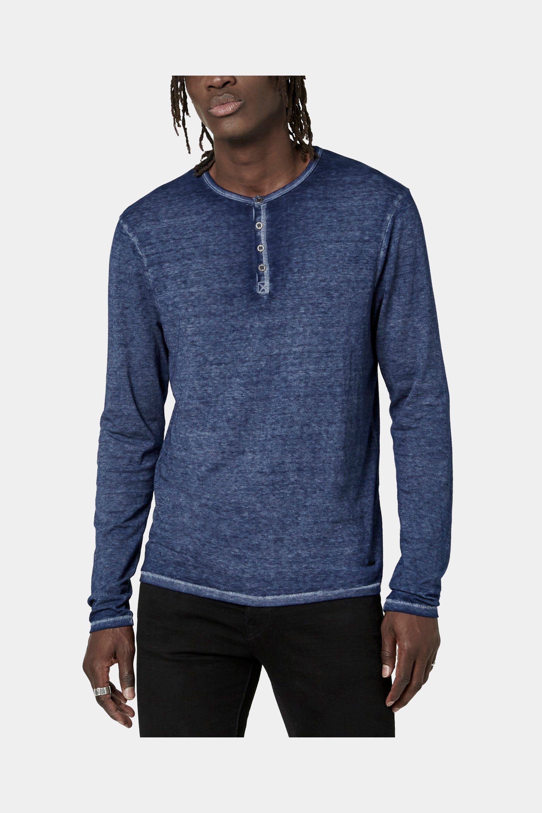Kaduk Burnout Henley Shirt sold by Lord & Taylor