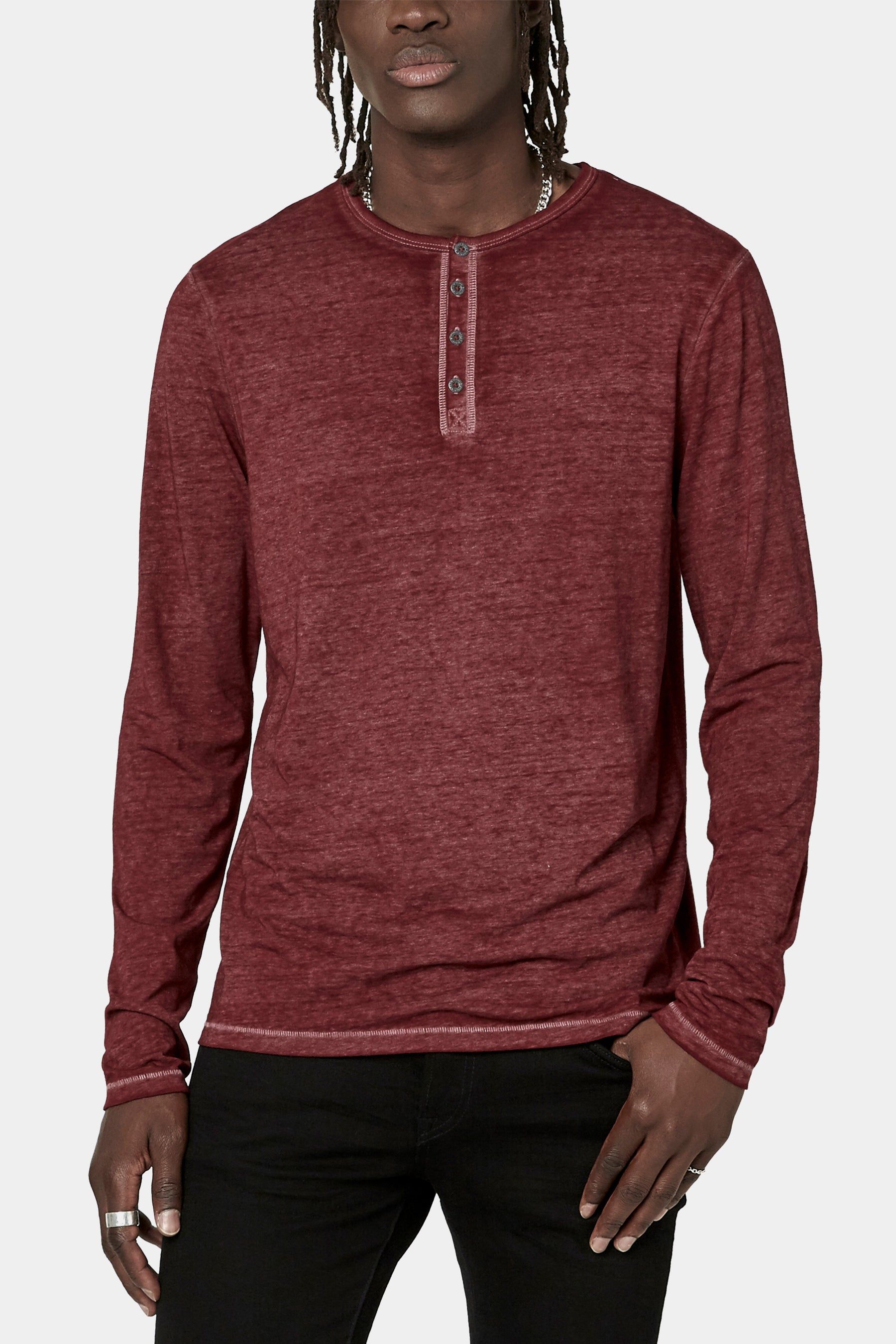 Kaduk Burnout Henley Shirt sold by Lord & Taylor product image thumbnail 5