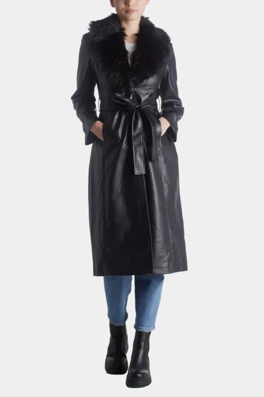 Etta Vegan Faux Long Coat sold by Lord & Taylor
