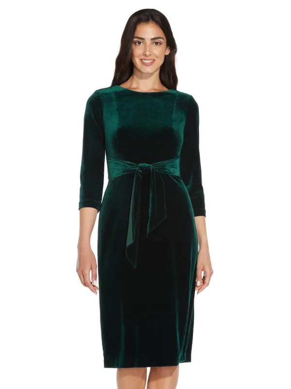 Long Sleeve Tie Front Velvet Dress sold by Lord & Taylor