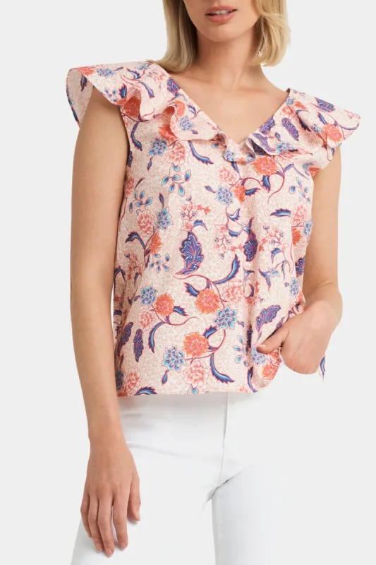 Sleeveless Ruffle Strap Blouse sold by Lord & Taylor