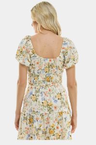 Short Sleeve Sweetheart Neck Floral Crop Top sold by Lord & Taylor