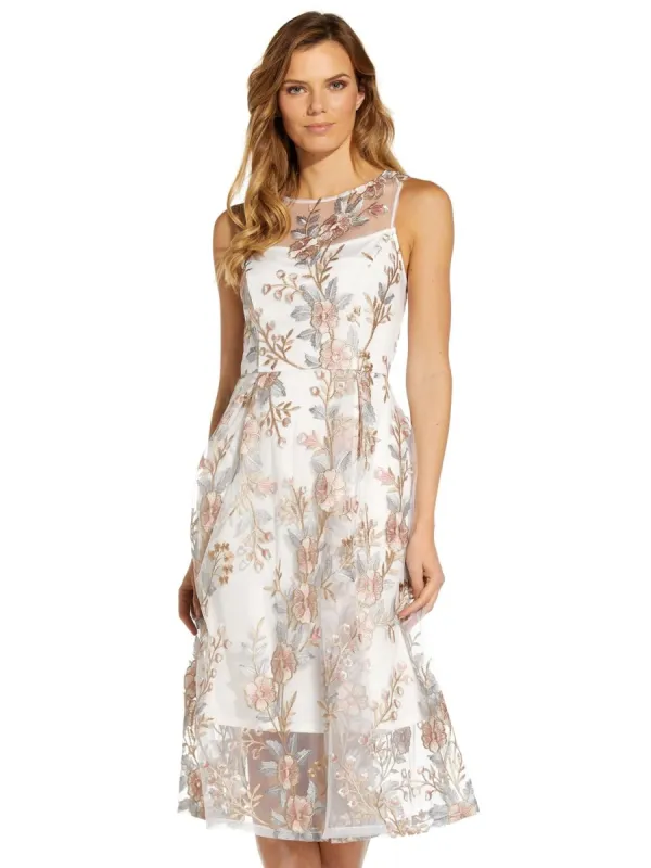 Floral Embroidery Flared Dress sold by Lord & Taylor