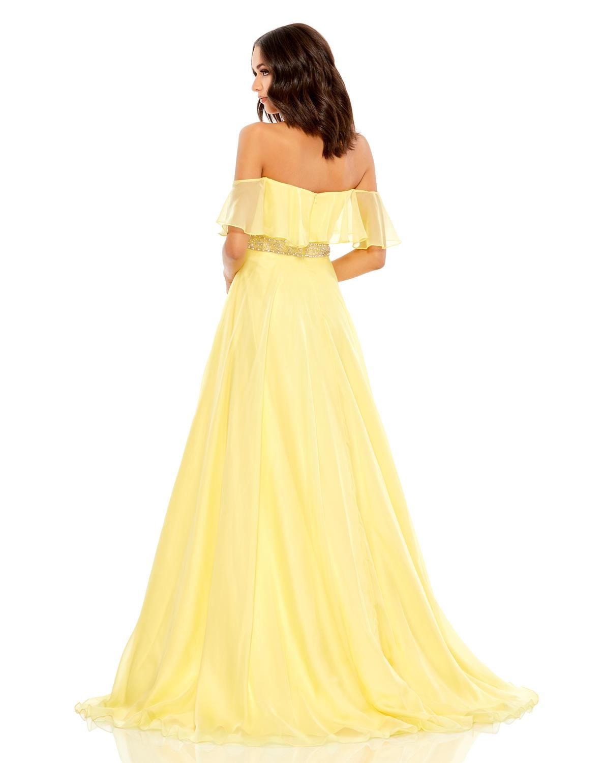 Halter Off The Shoulder Beaded Waist A Line Gown sold by Lord & Taylor product image thumbnail 3