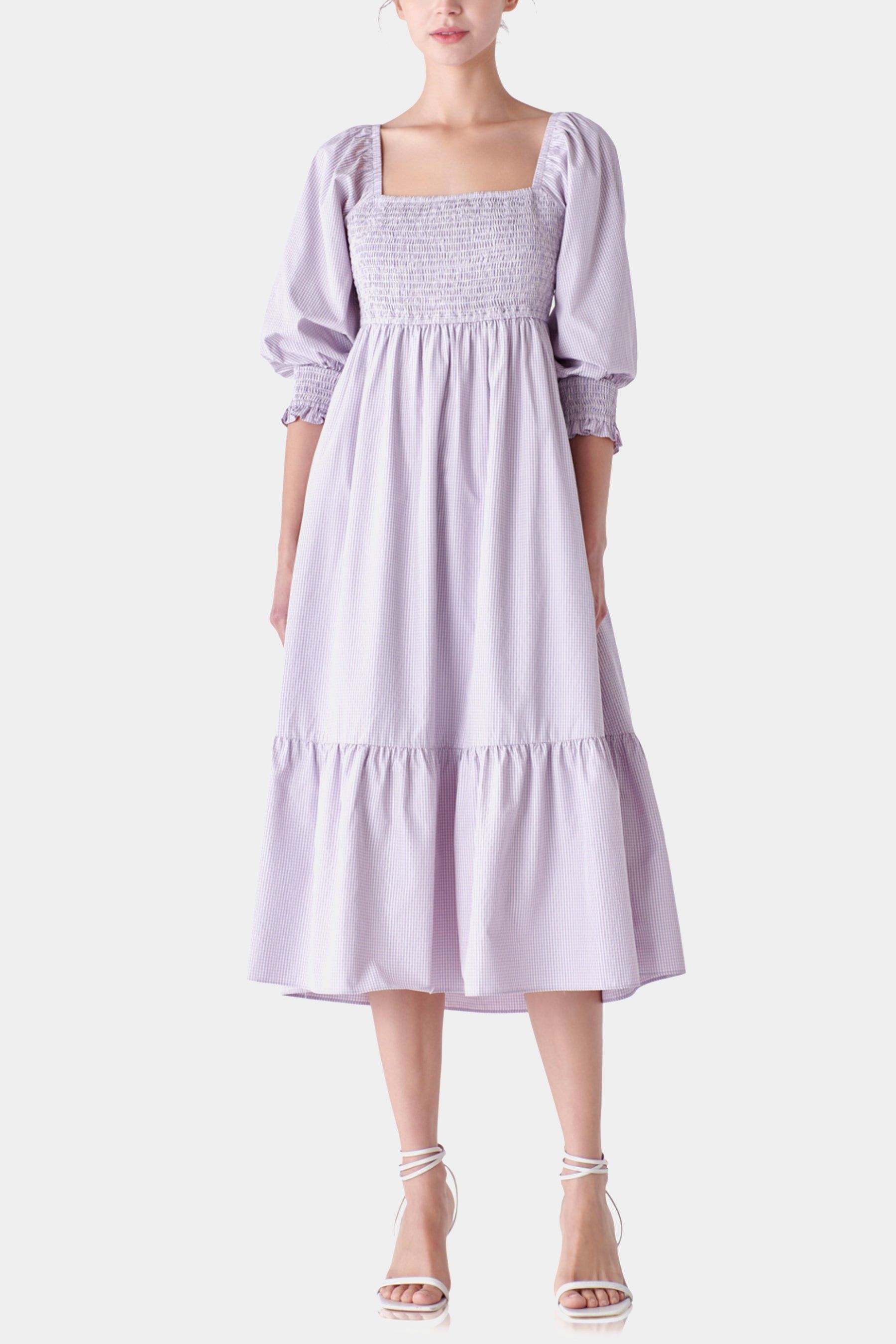 Gingham Smocked Maxi Dress sold by Lord & Taylor