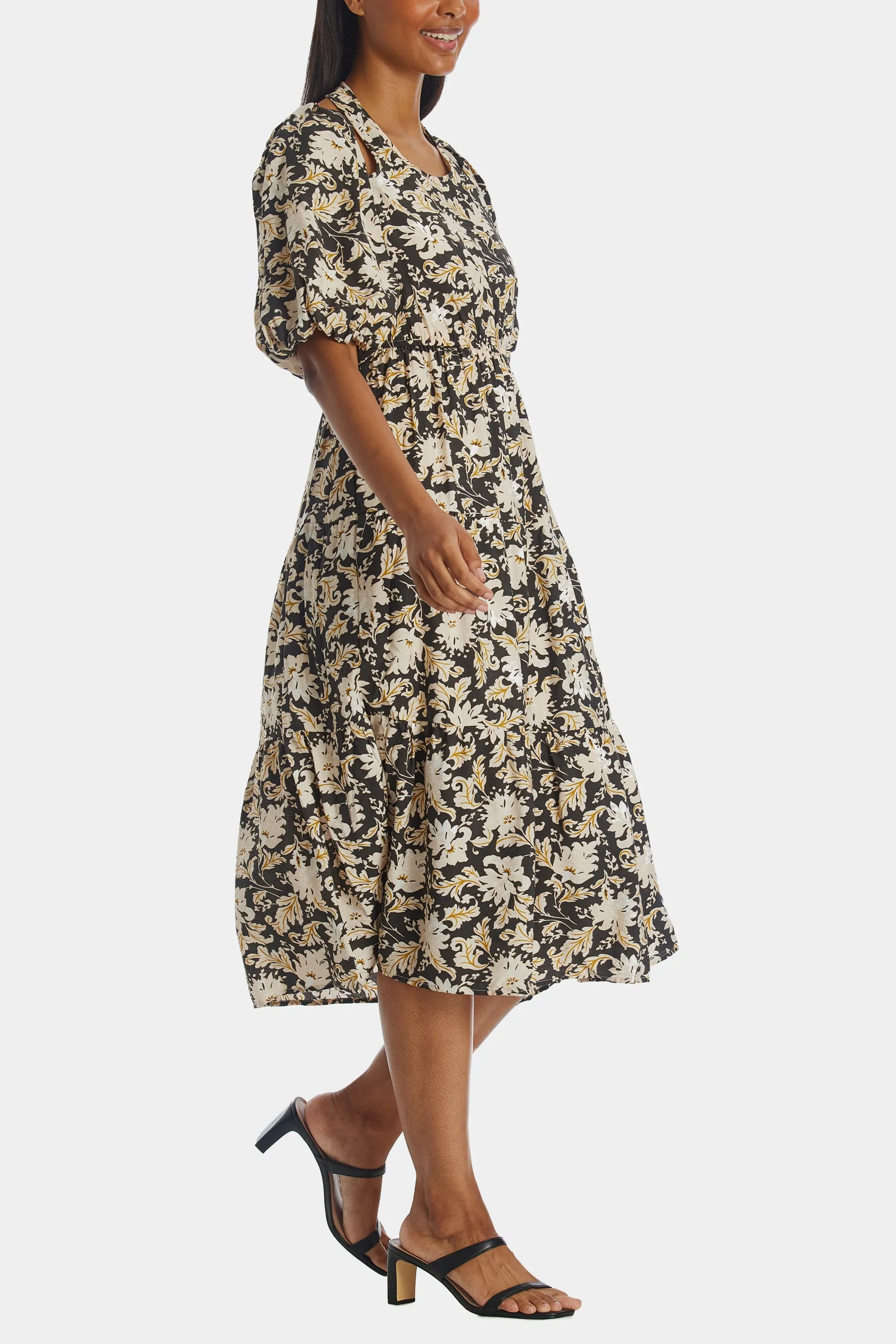 Cut Out Halter Floral Print Midi Dress sold by Lord & Taylor product image thumbnail 3