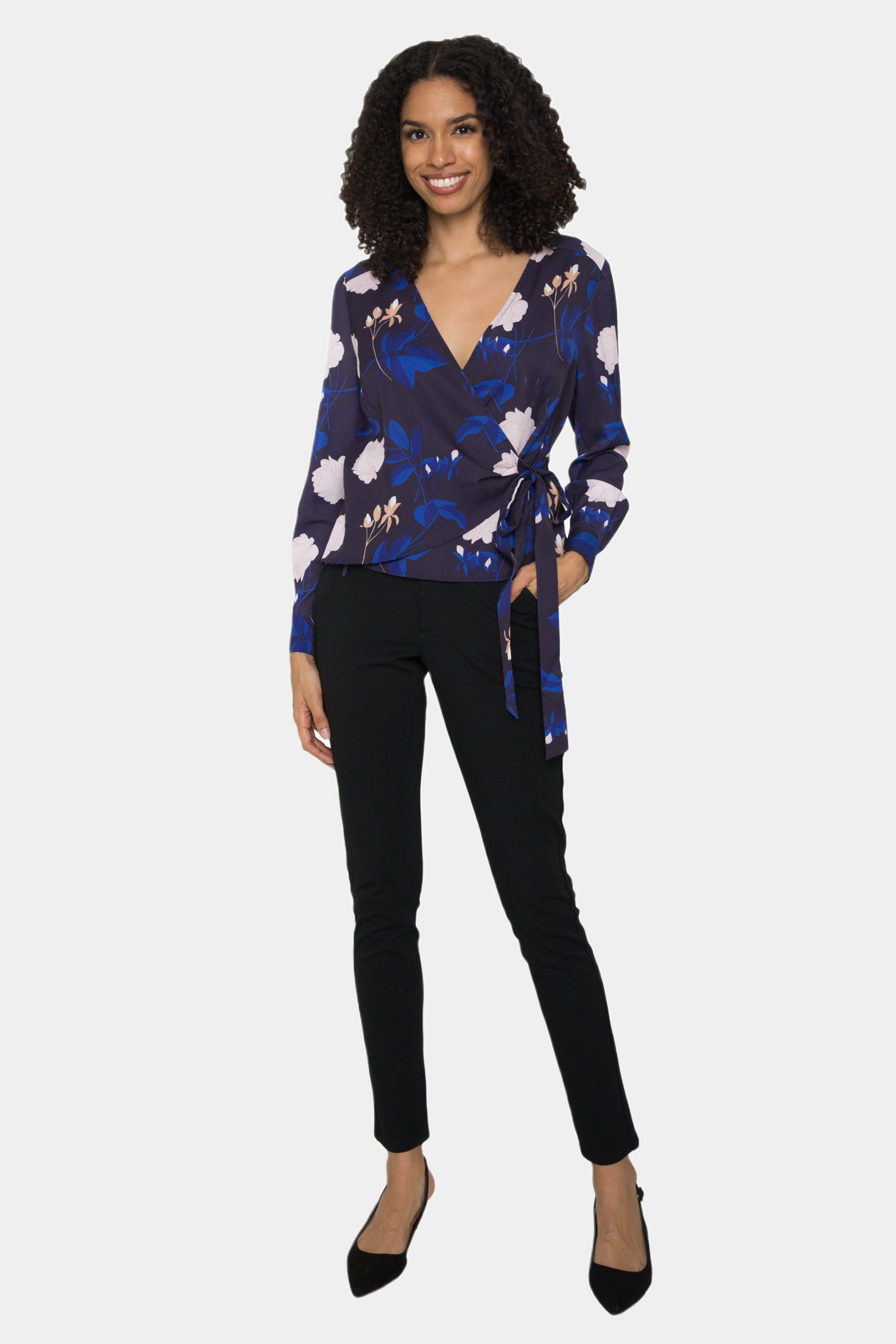 Elise Floral-Print Tie Long Sleeve Blouse sold by Lord & Taylor product image thumbnail 7