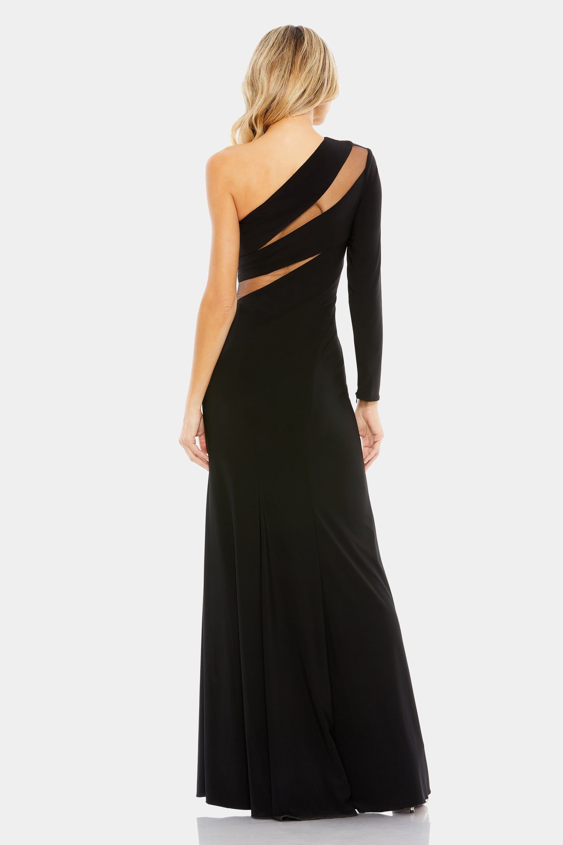 Jersey One Shoulder Illusion Cut Out Gown sold by Lord & Taylor product image thumbnail 2