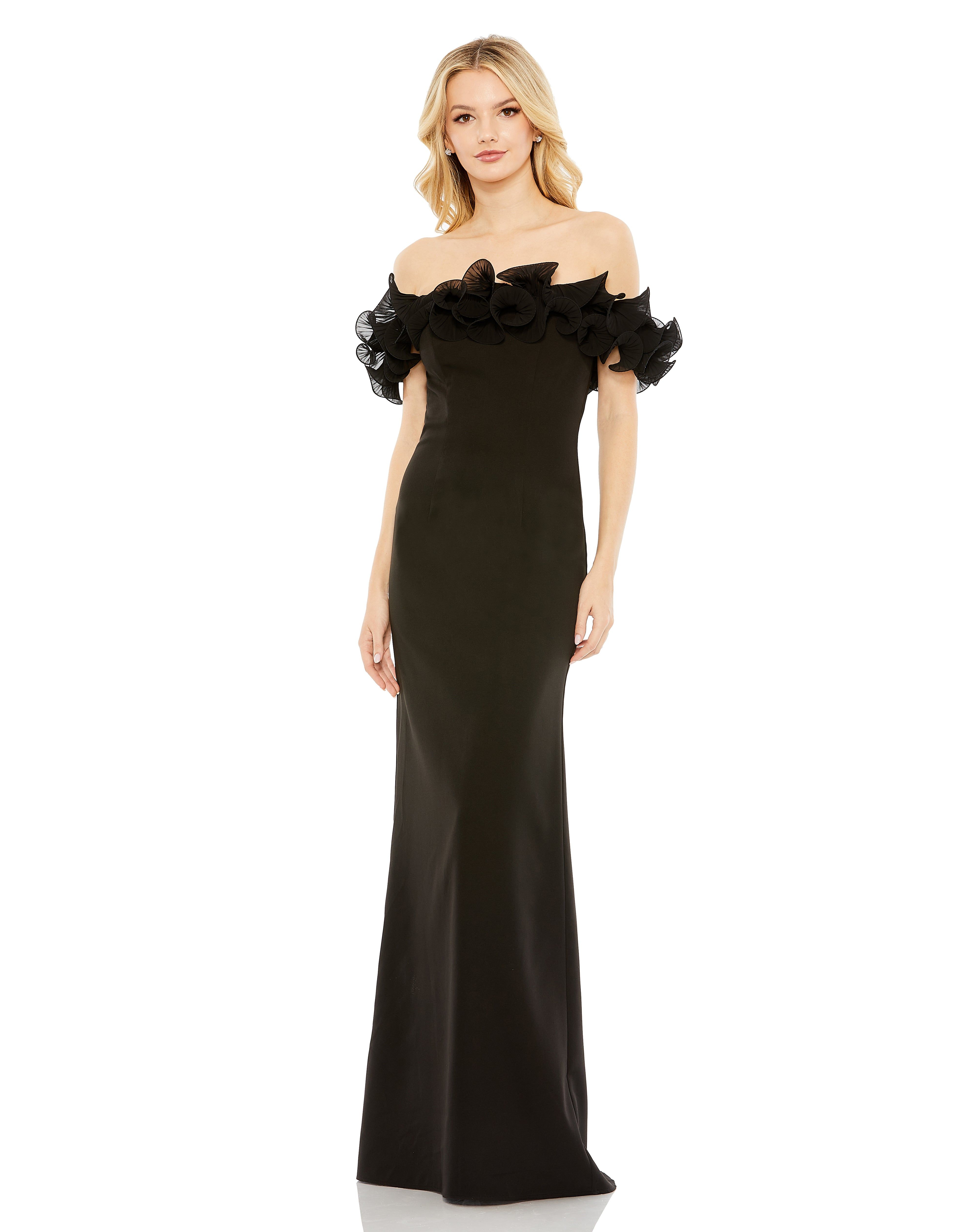 Off the Shoulder Ruffle Detail Column Gown sold by Lord & Taylor product image thumbnail 5