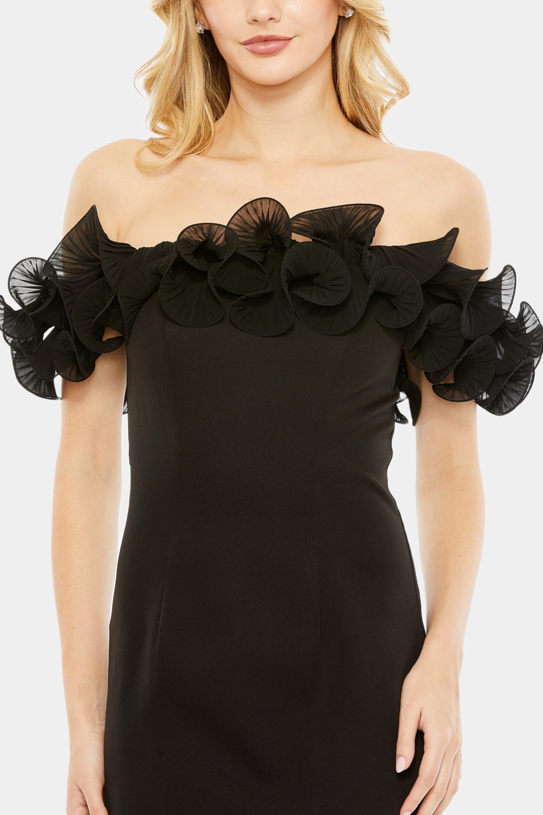 Off the Shoulder Ruffle Detail Column Gown sold by Lord & Taylor product image thumbnail 4