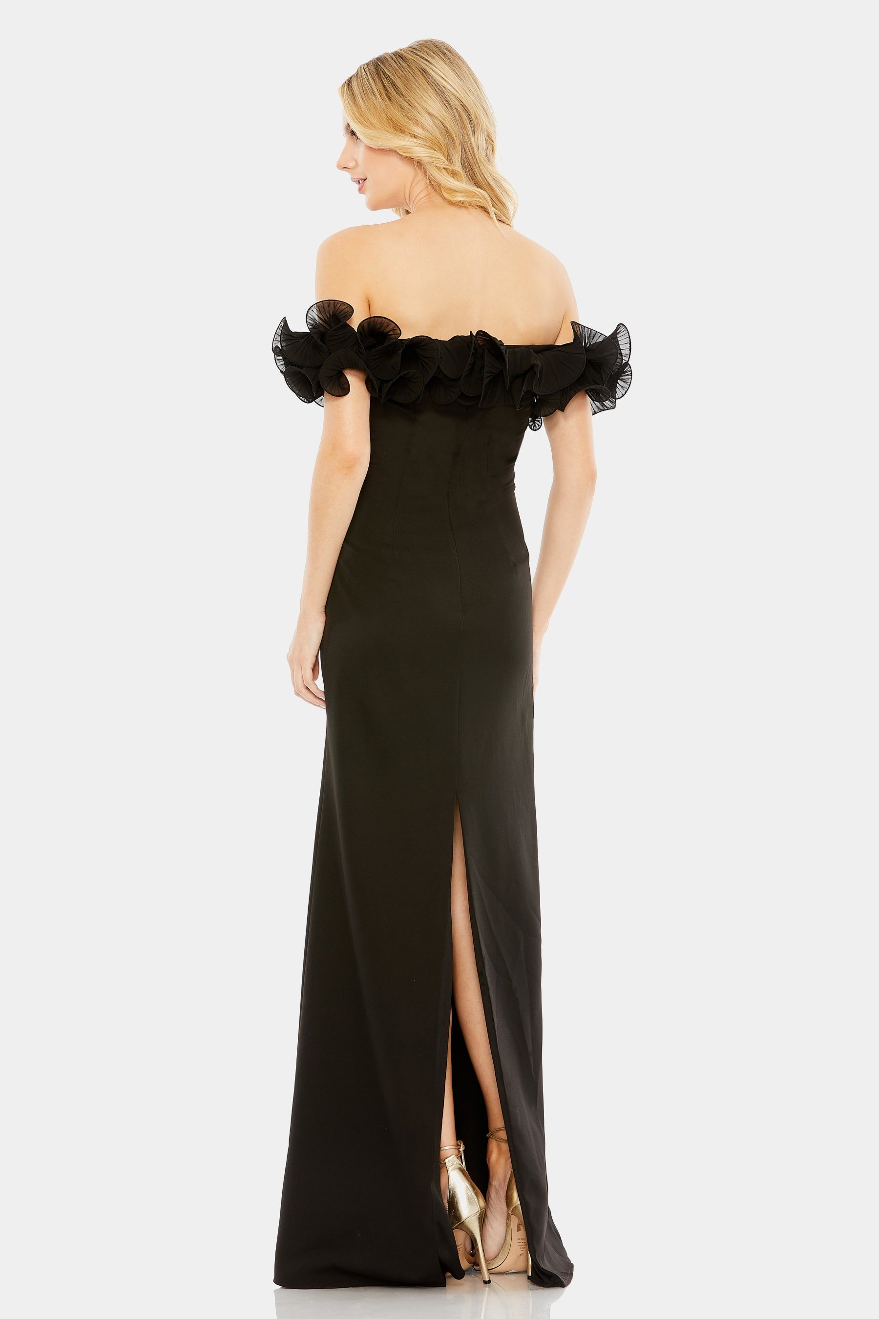 Off the Shoulder Ruffle Detail Column Gown sold by Lord & Taylor product image thumbnail 2