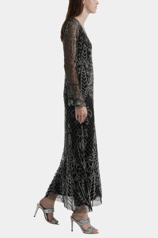 Bell Sleeve Beaded Long Dress sold by Lord & Taylor