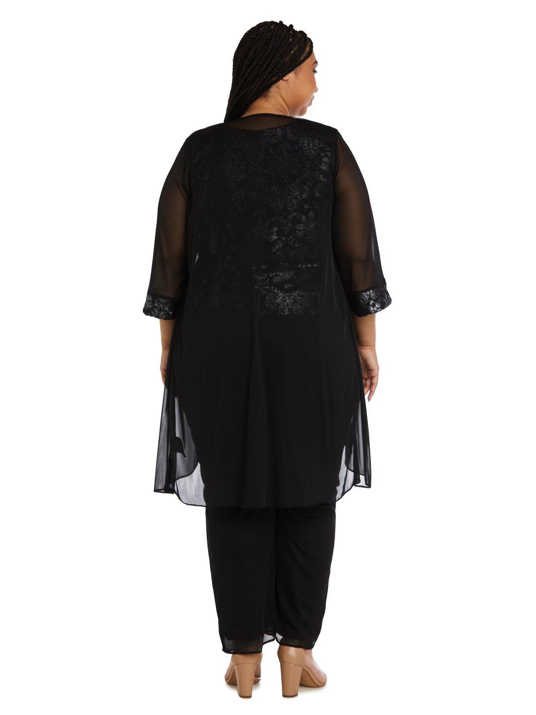 Three-Piece Beaded Neck Duster Pant Set sold by Lord & Taylor product image thumbnail 2