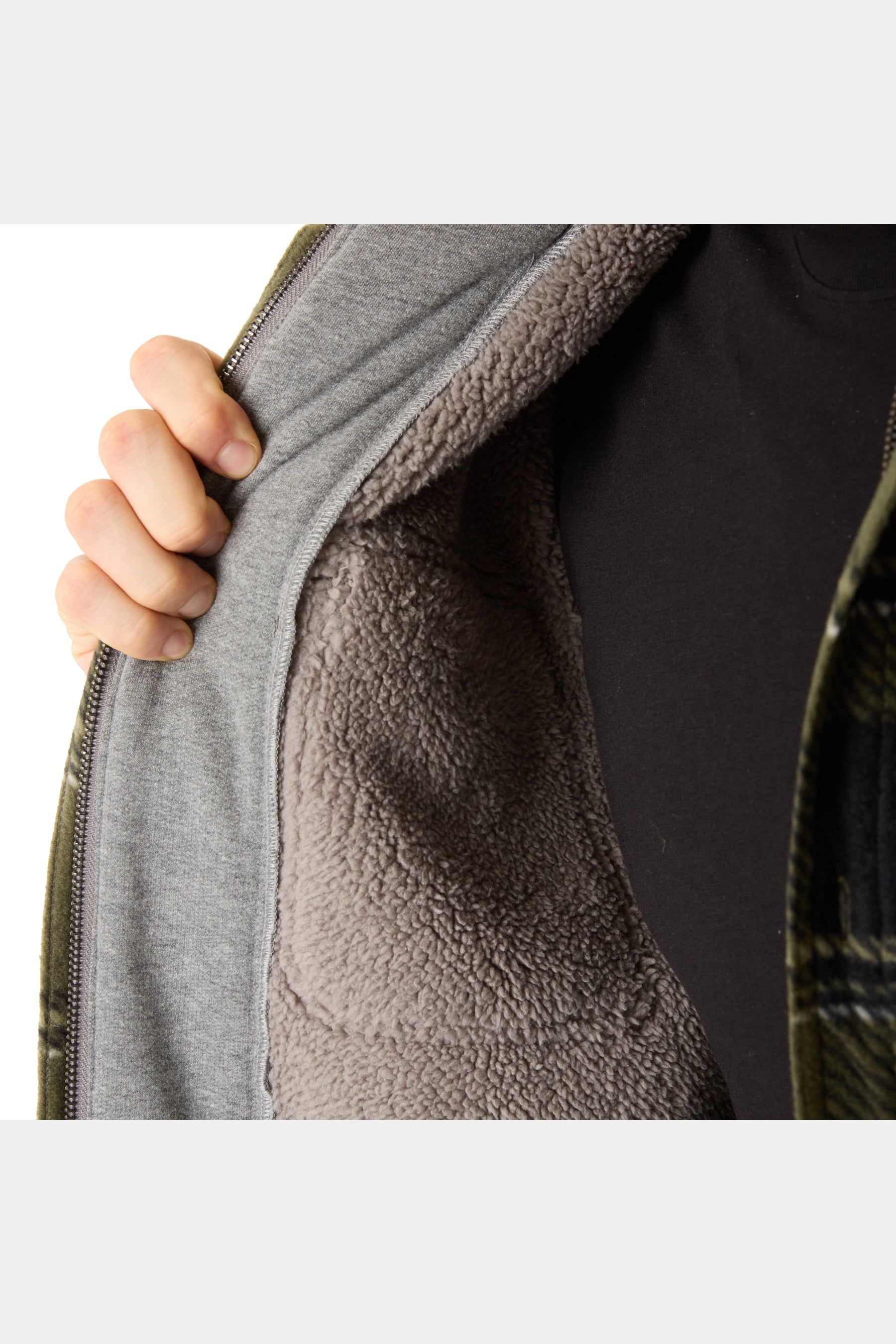 Sherpa-Lined Microfleece Shirt Jacket sold by Lord & Taylor product image thumbnail 3