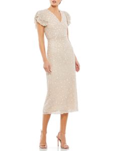 Short Sleeve  Beaded Midi Dress sold by Lord & Taylor