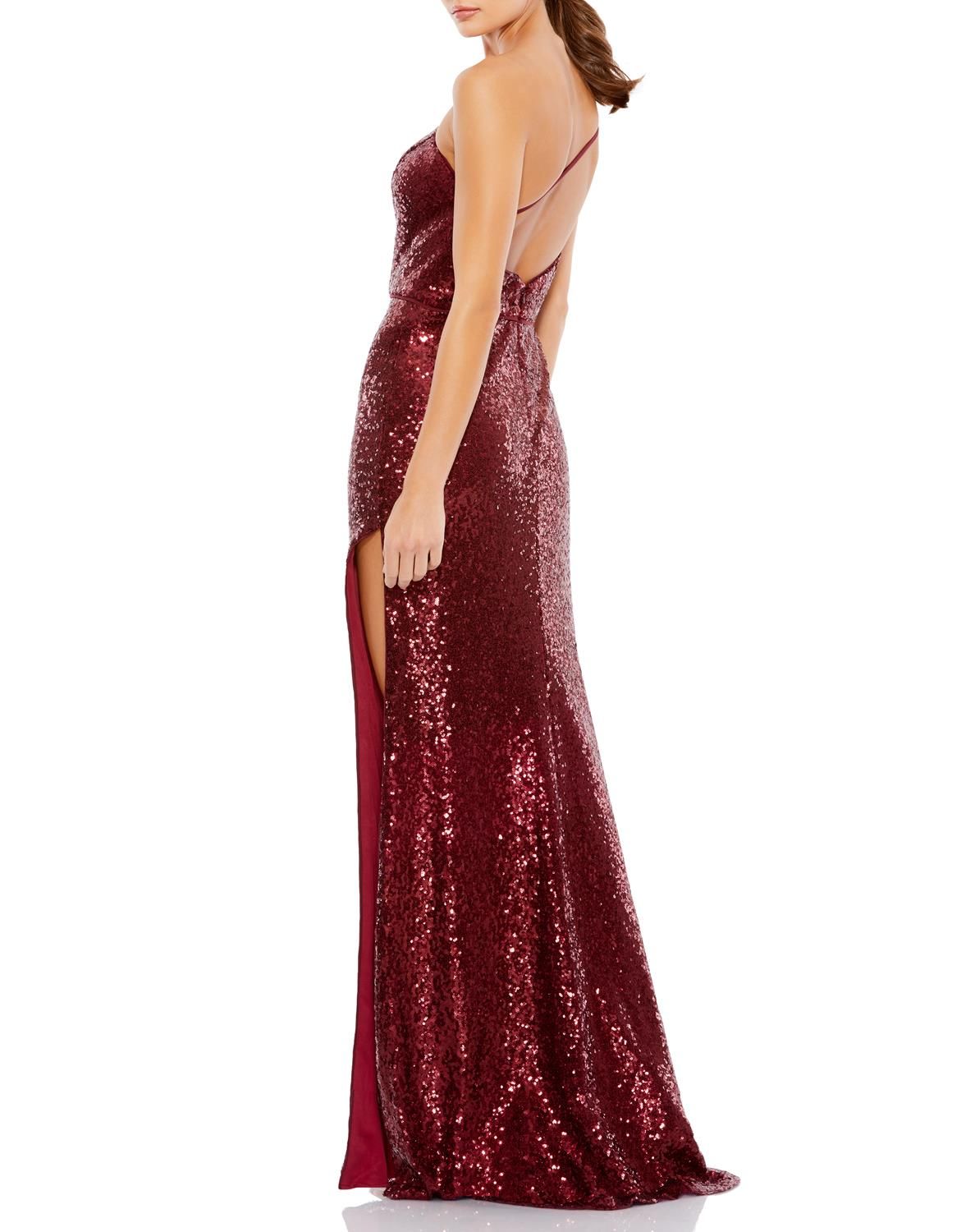 Sequined One Shoulder High Slit Gown sold by Lord & Taylor product image thumbnail 7