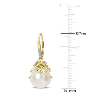 South Sea Cultured Pearl and Diamond Earrings sold by Lord & Taylor