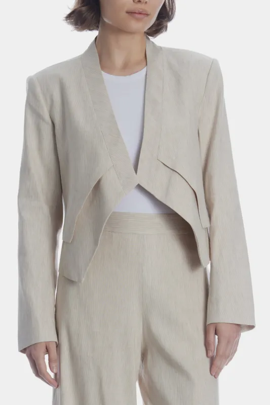 Striped Linen Asymmetric Blazer sold by Lord & Taylor
