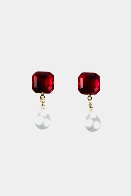 Ruby And Pearl Drop Earrings sold by Lord & Taylor