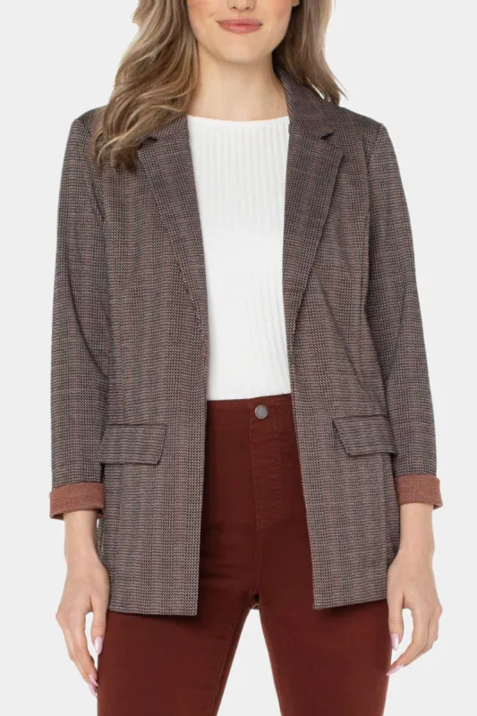 Jacquard Stripe Knit Boyfriend Blazer sold by Lord & Taylor