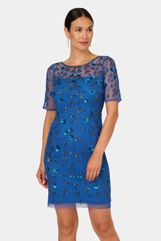 Beaded Floral Short Dress sold by Lord & Taylor
