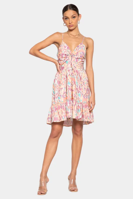Roma Knot Front Printed Dress made by Tart Collections