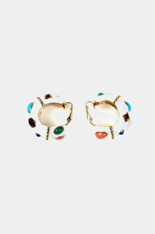 Multicolored Gemstone Hoop Earrings sold by Lord & Taylor