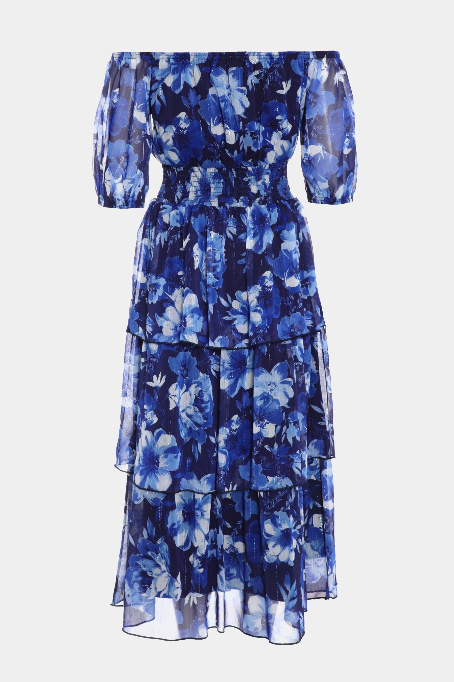 Chiffon Floral Tiered Midi Dress sold by Lord & Taylor product image thumbnail 2