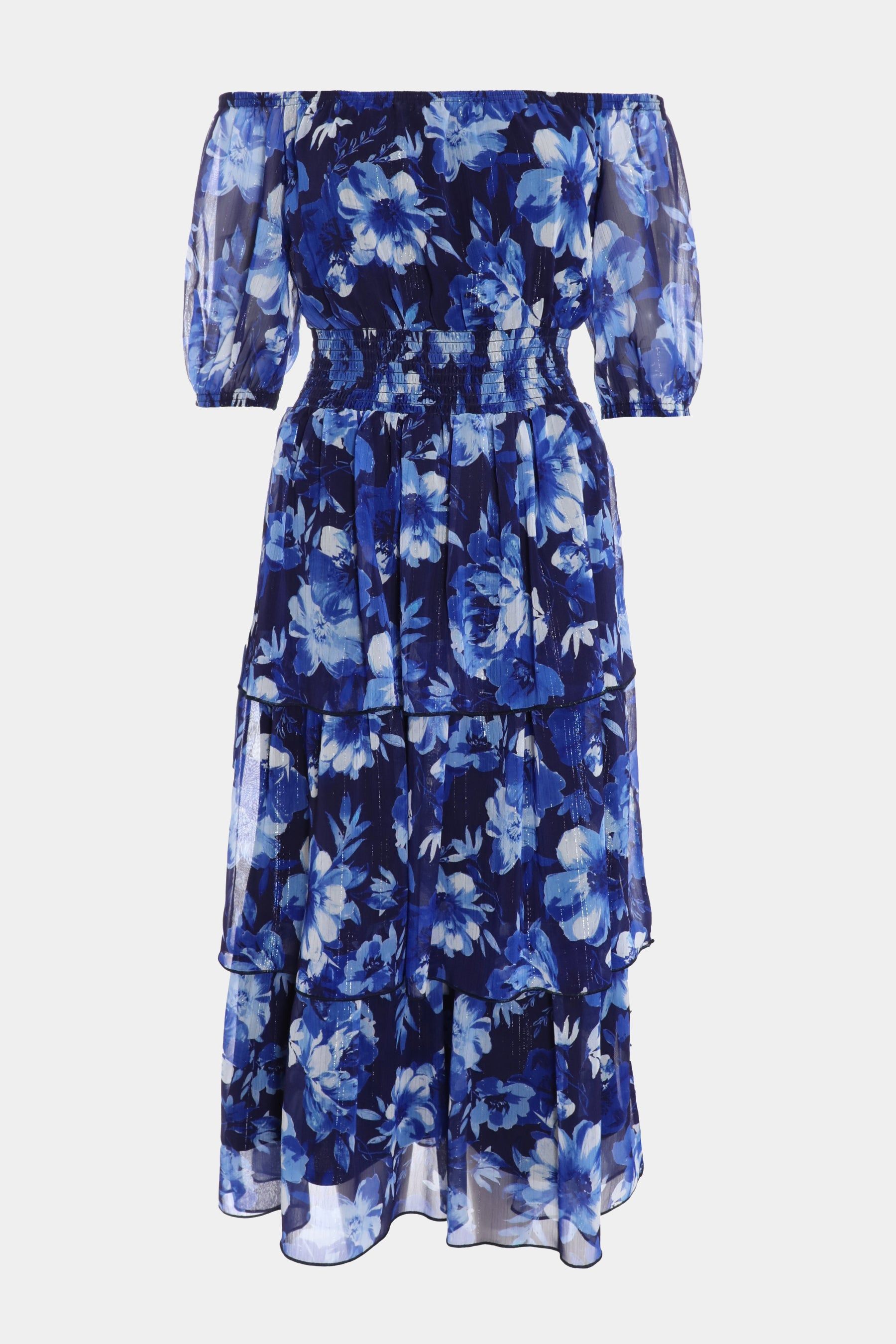 Chiffon Floral Tiered Midi Dress sold by Lord & Taylor product image thumbnail 5