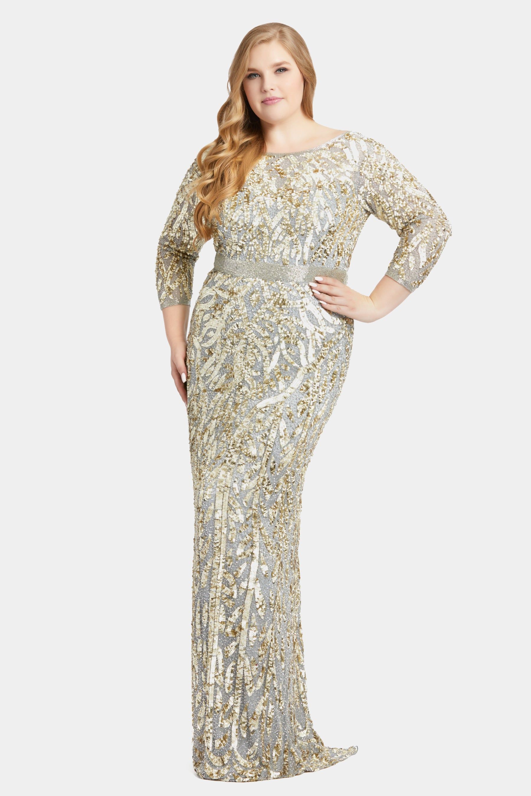 Long Sleeve Column Gown sold by Lord & Taylor