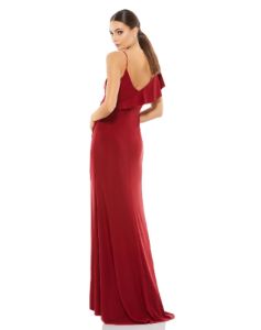 Asymmetrical V Neck High Slit Gown sold by Lord & Taylor