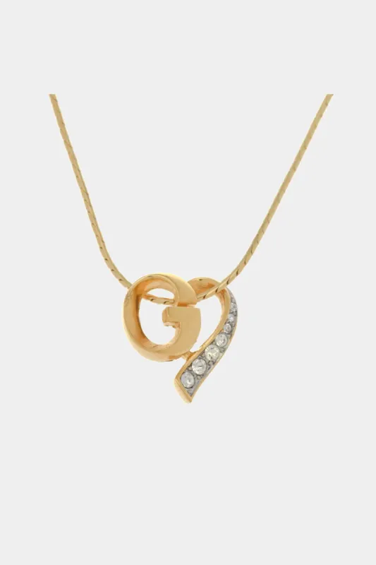 G Logo Rhinestone Pendant Necklace sold by Lord & Taylor