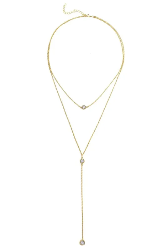 Cubic Zirconia and Satin Bead Station Necklace sold by Lord & Taylor