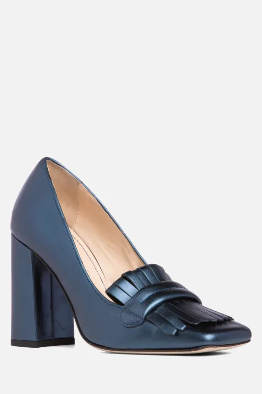 Leather Fringe Heel Pump sold by Lord & Taylor